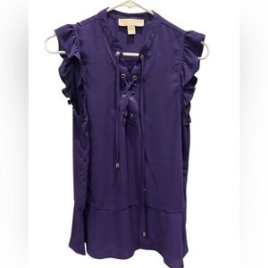 Michael Kors Purple Ruffle Top